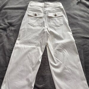 White denim Spanx cropped jeans
